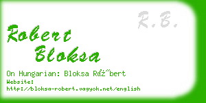 robert bloksa business card